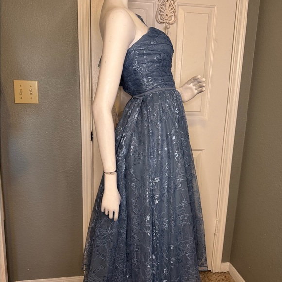 Mori Lee Bridesmaid, Social, Formal, Prom Dresses, size 12 Color Slate Blu - Picture 9 of 15
